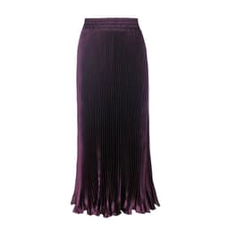 image-European Satin Metallic Pleated Skirt - Long, Elegant, One Size