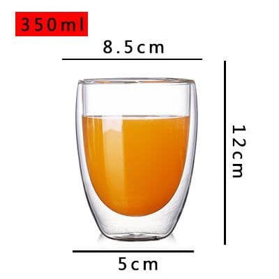 image-Household Double Layer Transparent Glass Water Cup