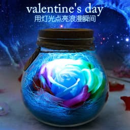 image-Eternal Flower Soap Rose Night Light With Colorful LED Remote Control