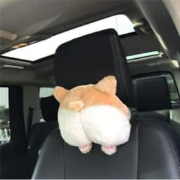 image-New Universal Car Neck Pillow Headrest Seat Cute Soft Corgi Butt Shape Pillows