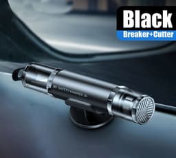 image-2-in-1 Car Safety Hammer Window Glass Breaker Seat Belt Cutter High Hardness Tungsten Steel Emergency Rescue Tool With Base