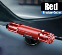 image-2-in-1 Car Safety Hammer Window Glass Breaker Seat Belt Cutter High Hardness Tungsten Steel Emergency Rescue Tool With Base