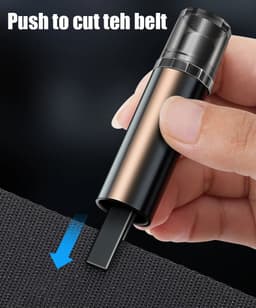 image-2-in-1 Car Safety Hammer Window Glass Breaker Seat Belt Cutter High Hardness Tungsten Steel Emergency Rescue Tool With Base