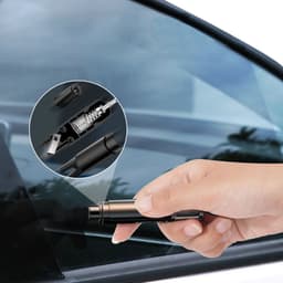 image-2-in-1 Car Safety Hammer Window Glass Breaker Seat Belt Cutter High Hardness Tungsten Steel Emergency Rescue Tool With Base