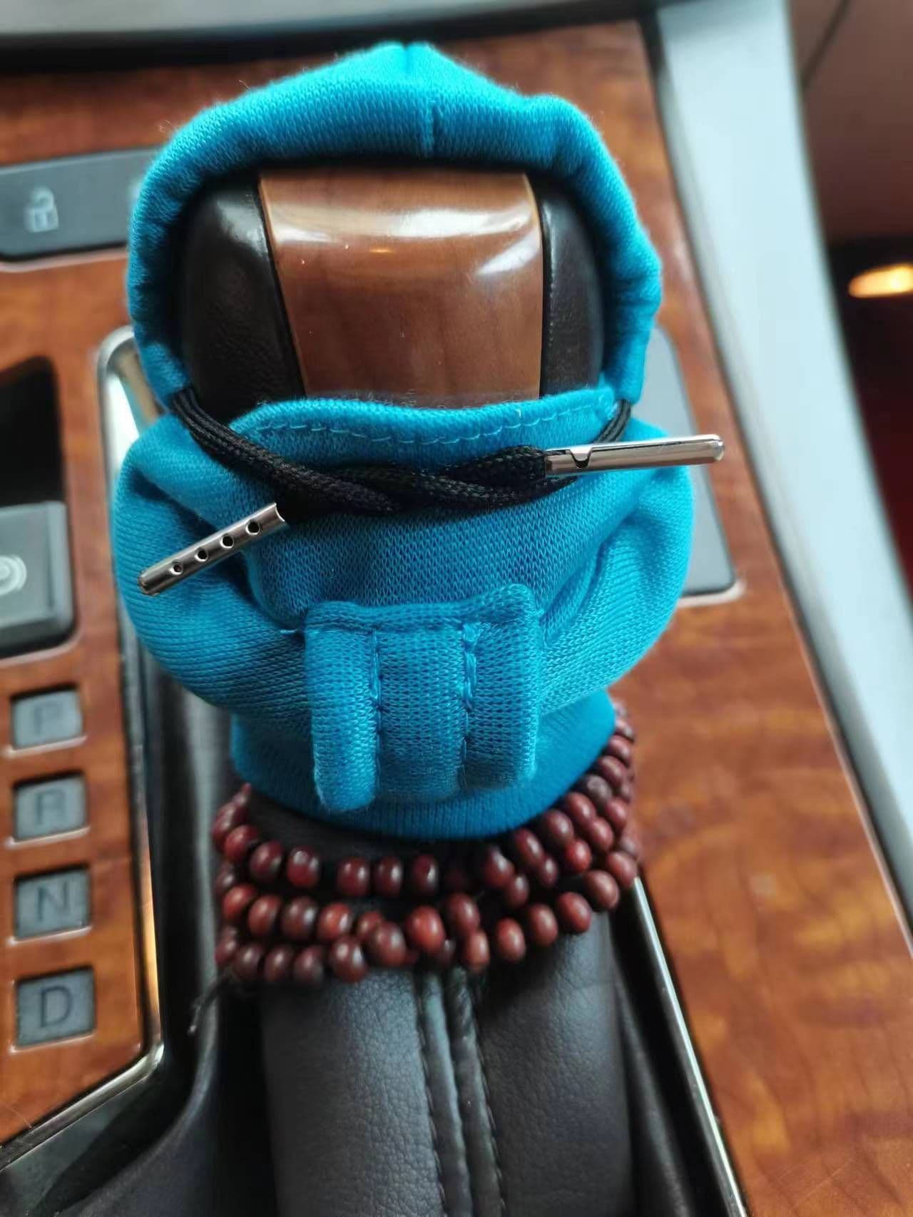 image-Velvet Car Gear Handle Sleeve Handle Decorative Knob Hoodie Handbrake Cover Hoodie