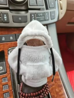 image-Velvet Car Gear Handle Sleeve Handle Decorative Knob Hoodie Handbrake Cover Hoodie