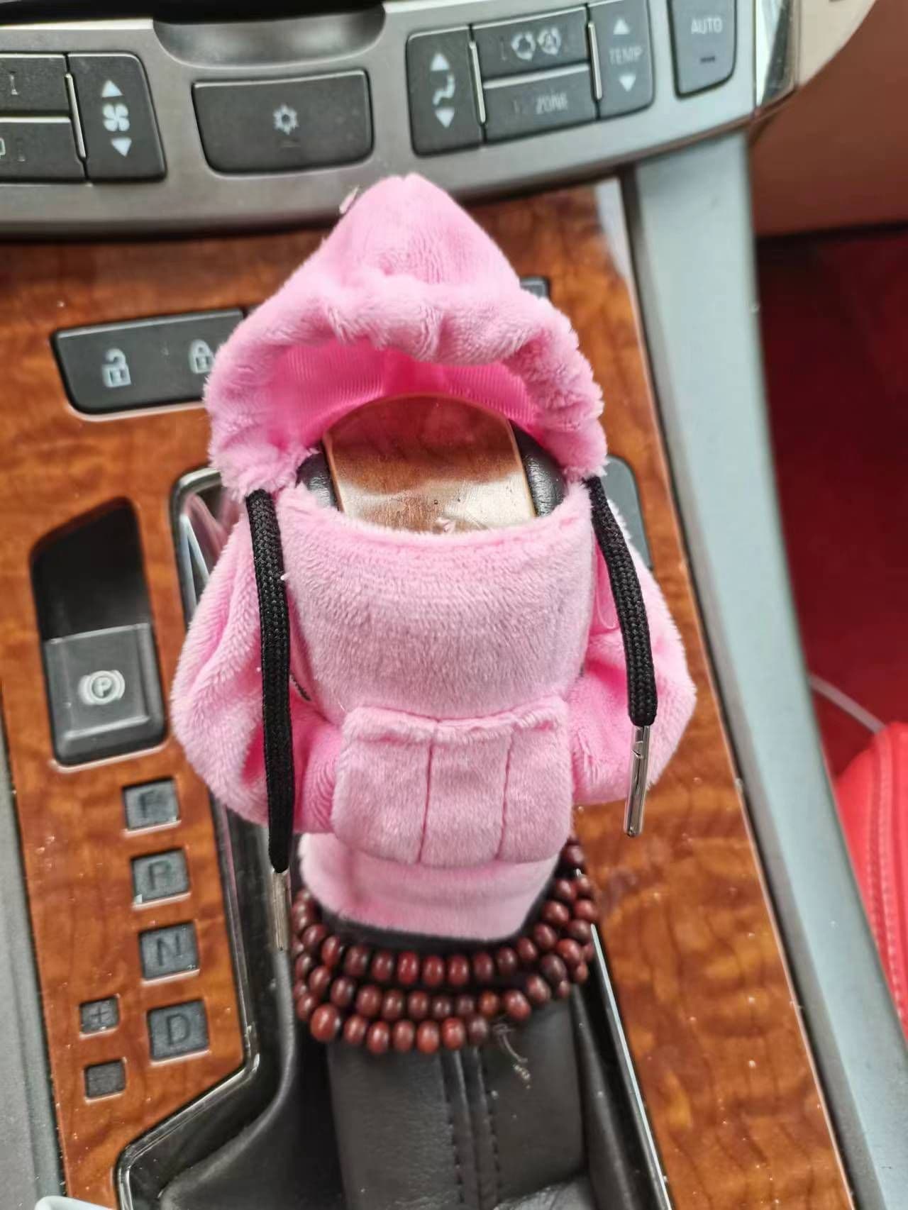 image-Velvet Car Gear Handle Sleeve Handle Decorative Knob Hoodie Handbrake Cover Hoodie