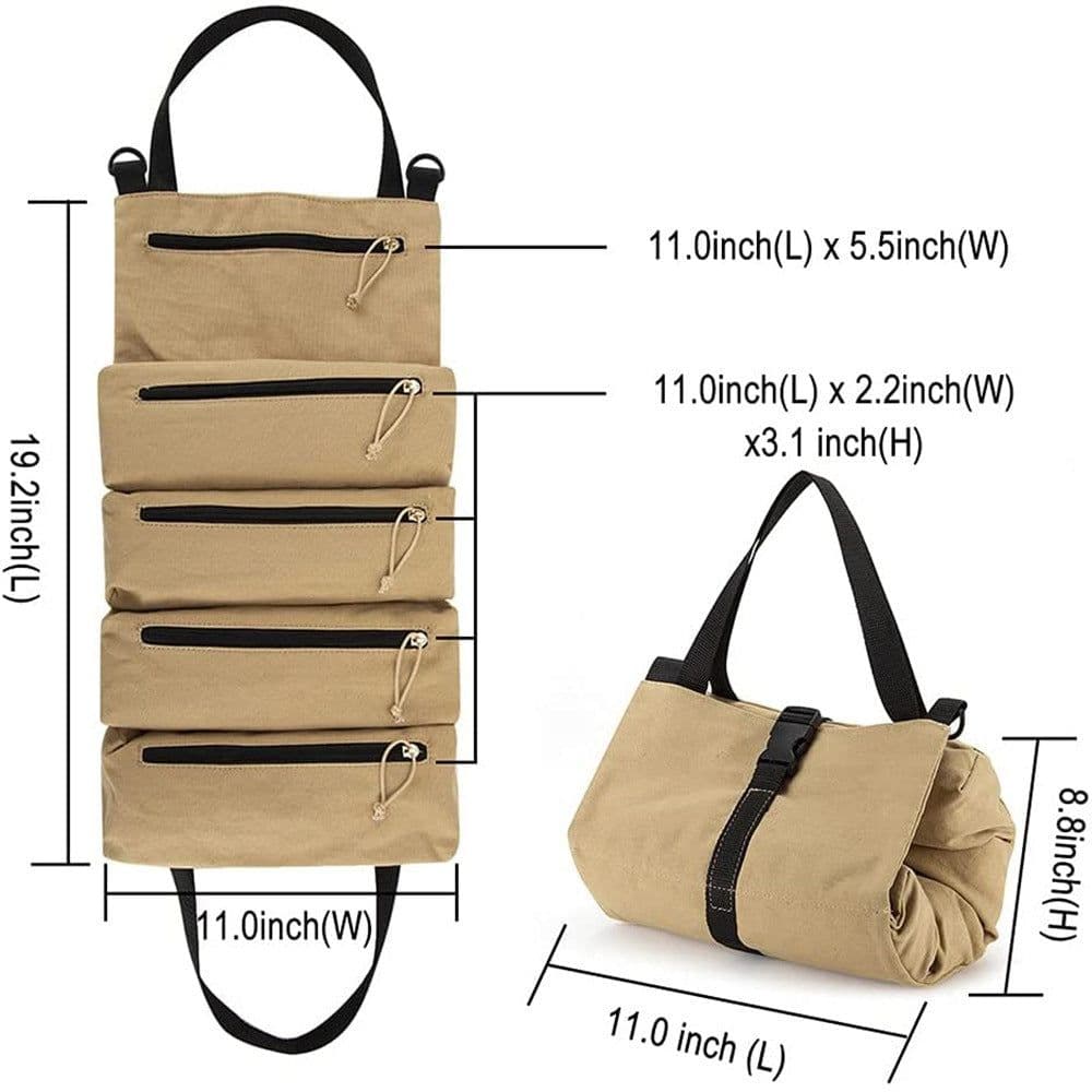 image-Super Roll Tool Roll,Multi-Purpose Roll Up Tool Bag, Wrench Roll