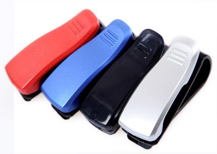 image-Car Sun Visor Glasses Sunglasses Ticket Receipt Card Clip Storage Holder