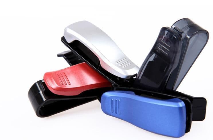 image-Car Sun Visor Glasses Sunglasses Ticket Receipt Card Clip Storage Holder