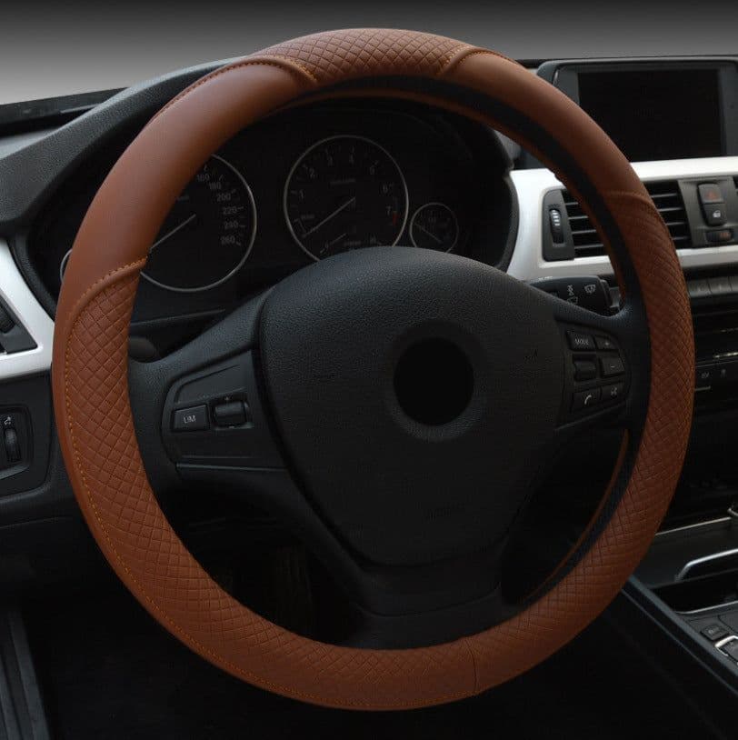image-New Four Seasons Four Seasons Universal Ice Silk Non-Slip Car Steering Wheel Cover Braid Interior Car Accessories