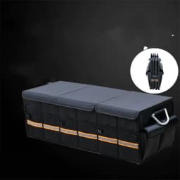 image-Car Trunk Organizer Foldable Cover Heavy Duty Collapsible Car Trunk Storage Box Car Cargo Trunk Bag With Lid For Sedan SUV