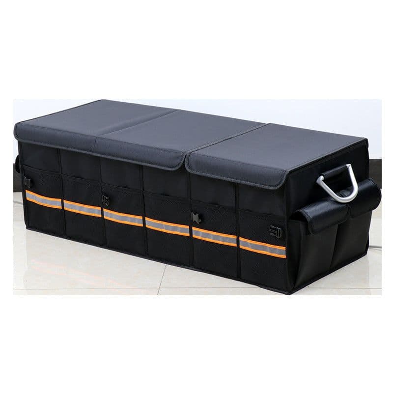 image-Car Trunk Organizer Foldable Cover Heavy Duty Collapsible Car Trunk Storage Box Car Cargo Trunk Bag With Lid For Sedan SUV