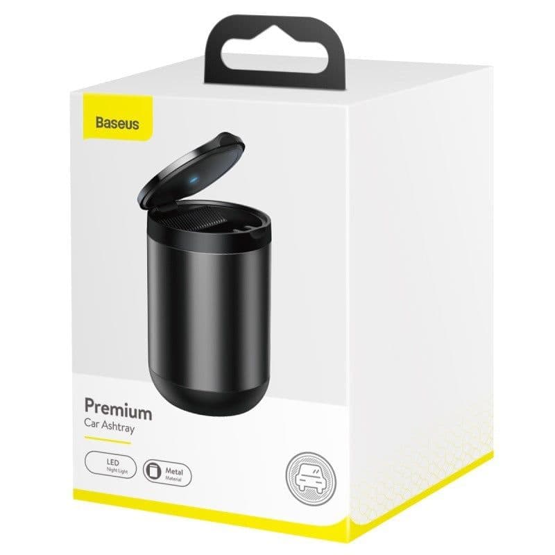 image-Car Ashtray LED Light Alloy Ash Tray Aluminum Cup Portable Smokeless Auto Ashtray Flame Retardant Cigarette Holder Box