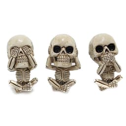 image-Skull Car Ornaments Air Outlet Ghost Head Three-piece Interior Pendant Decoration Ornament Ghost Head Desktop Figurines Decor