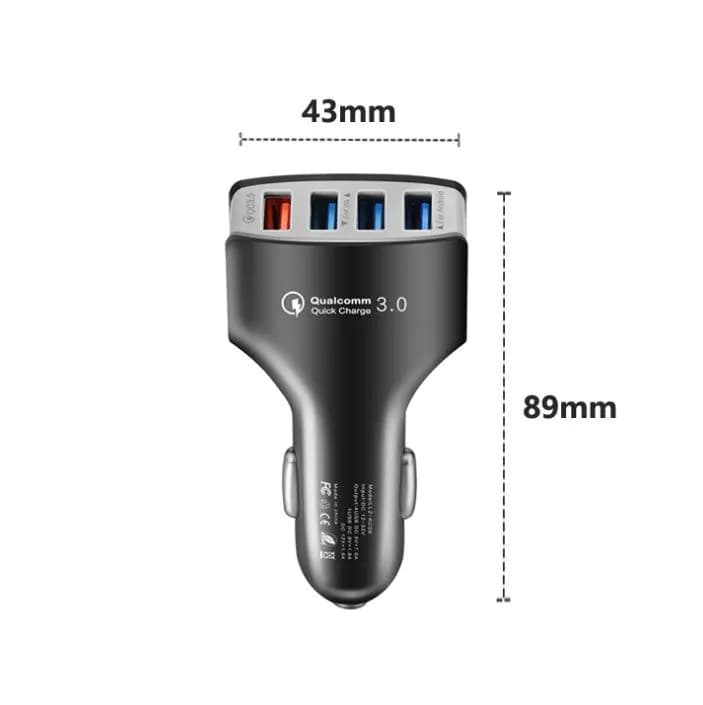 image-Qc3.0 car charger multi-function one for four car charger 4USB5V9V12V car phone charger
