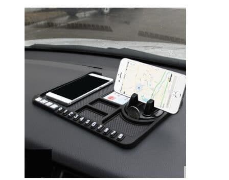 image-Car mobile phone bracket car anti-skid pad car car navigation device anti-mite pad instrument panel multi-function storage pad
