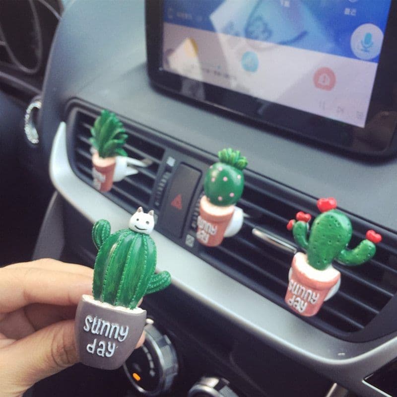 image-Car Air Freshener Plants Perfume Vent Outlet Air Conditioning Fragrance Clip Cute Creative Ornaments Interior Auto Accessories
