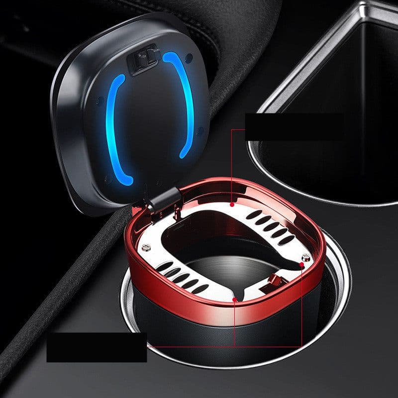 image-Portable Automatic Lighting Car Metal Ashtray