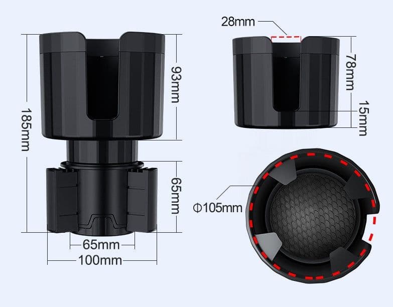 image-Extend Car Cup Holder Expander Stable Enlarged Drink Holder For Most Extra Large Cup Bottle Adjustable Base Car Accessories