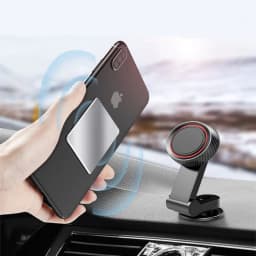image-360 Degree Rotating Desktop Folding Magnetic Car Navigation Mobile Phone Holder Car Dashboard Support Frame Auto Accessories