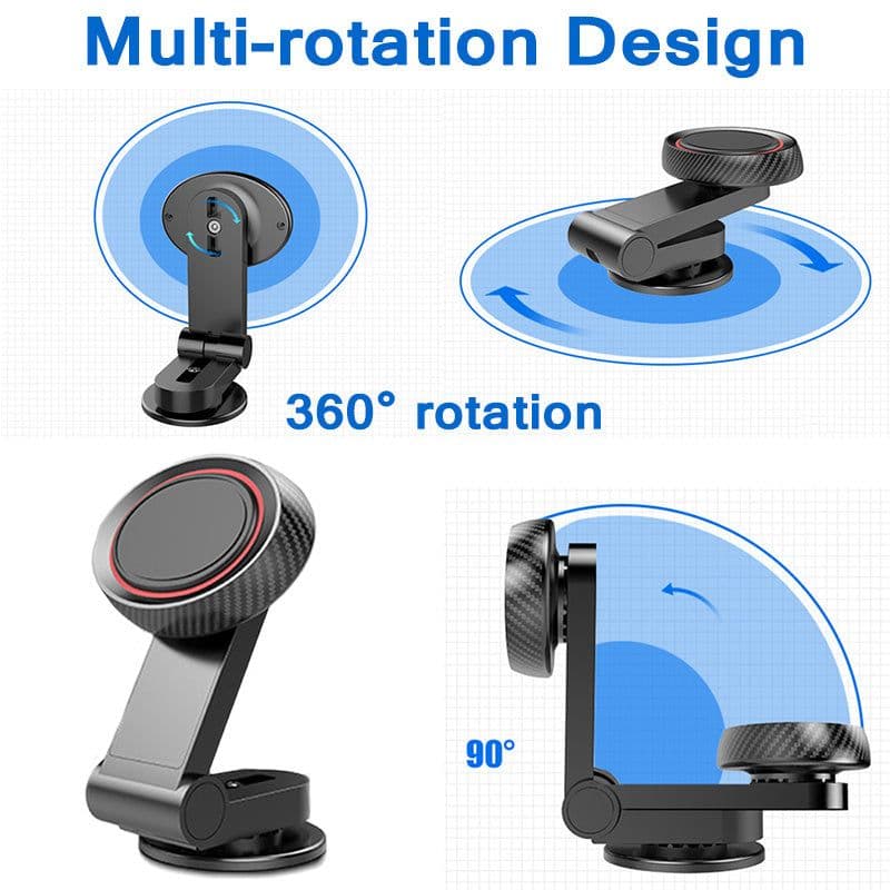 image-360 Degree Rotating Desktop Folding Magnetic Car Navigation Mobile Phone Holder Car Dashboard Support Frame Auto Accessories