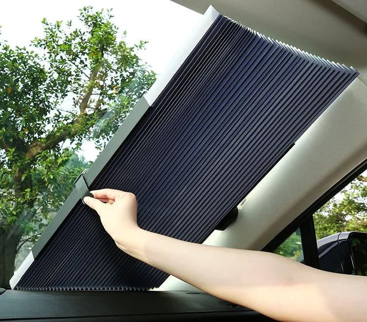 image-4Size Automatic Telescopic Adjustable Sun Shade Board Sun Protection Cars Trucks Front Windshield Sun Umbrella Board Car Curtain
