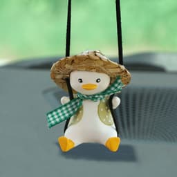 image-Car Pendant Cute Anime Little Duck Swing Auto Rearview Mirror Hanging Ornaments Interior Decoraction Accessories For Girls Gifts