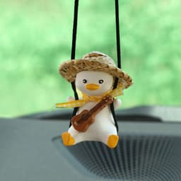 image-Car Pendant Cute Anime Little Duck Swing Auto Rearview Mirror Hanging Ornaments Interior Decoraction Accessories For Girls Gifts