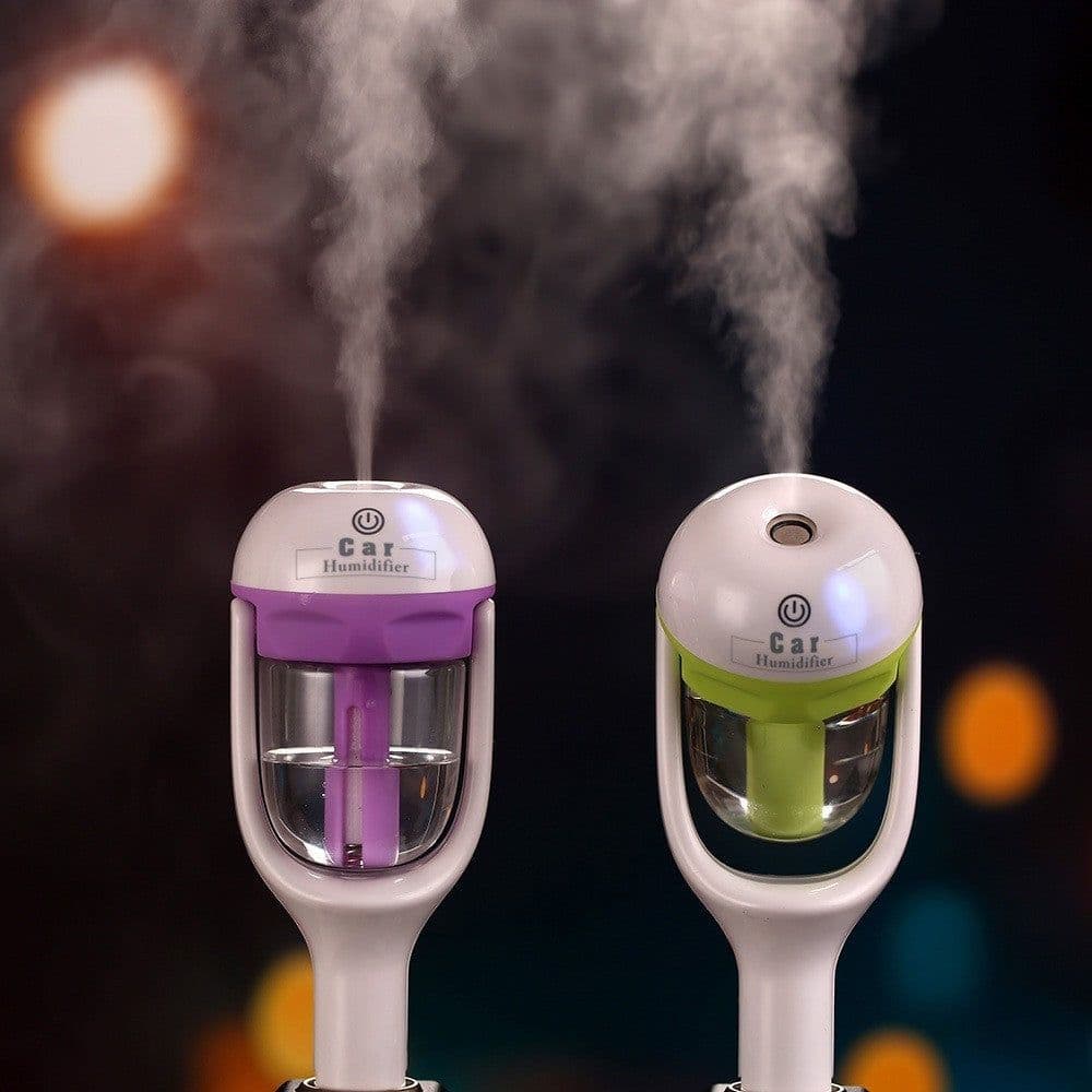 image-Mini 12V Car Steam Humidifier Air Purifier Aroma Diffuser Essential Oil Diffuser Car Humidifier