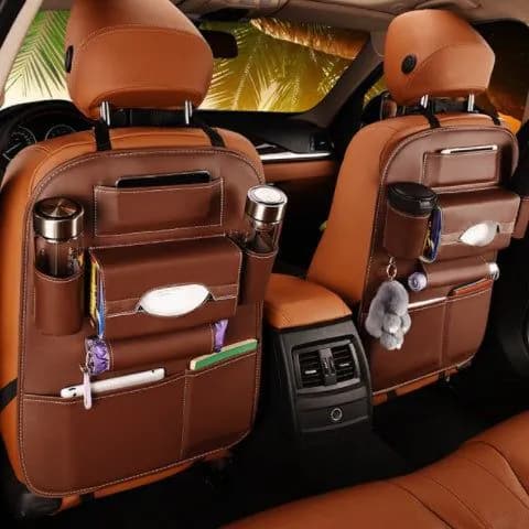 image-Car supplies storage box car storage bag box car seat storage leather storage bag box