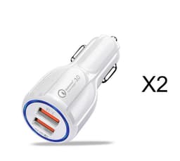 image-Quick Charge 3.0 Car Charger For Mobile Phone Dual Usb Car Charger Qualcomm Qc 3.0 Fast Charging Adapter Mini Usb Car Charger