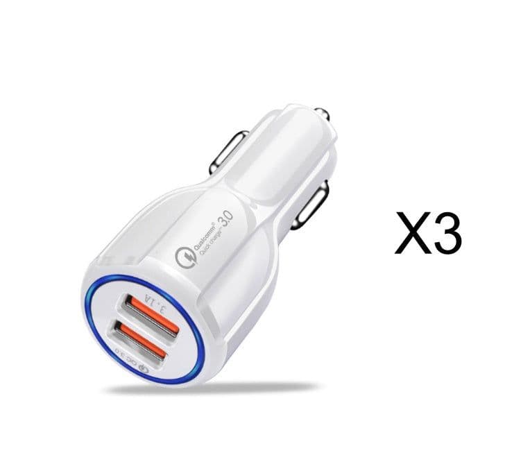 image-Quick Charge 3.0 Car Charger For Mobile Phone Dual Usb Car Charger Qualcomm Qc 3.0 Fast Charging Adapter Mini Usb Car Charger