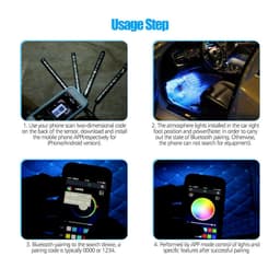 image-Auto LED RGB Interior Atmosphere Strip Light Decorative Foot Lamp With USB Wireless Remote Music Control Multiple Modes For Car