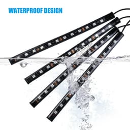 image-Auto LED RGB Interior Atmosphere Strip Light Decorative Foot Lamp With USB Wireless Remote Music Control Multiple Modes For Car