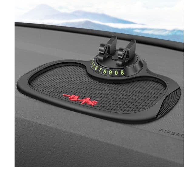 image-Non-Slip Car Phone Pad For 4-in-1 Car Parking Number Card Anti-Slip Mat Auto Phone Holder Sticky Anti Slide Dash Phone Mount