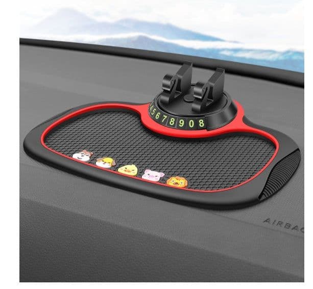 image-Non-Slip Car Phone Pad For 4-in-1 Car Parking Number Card Anti-Slip Mat Auto Phone Holder Sticky Anti Slide Dash Phone Mount