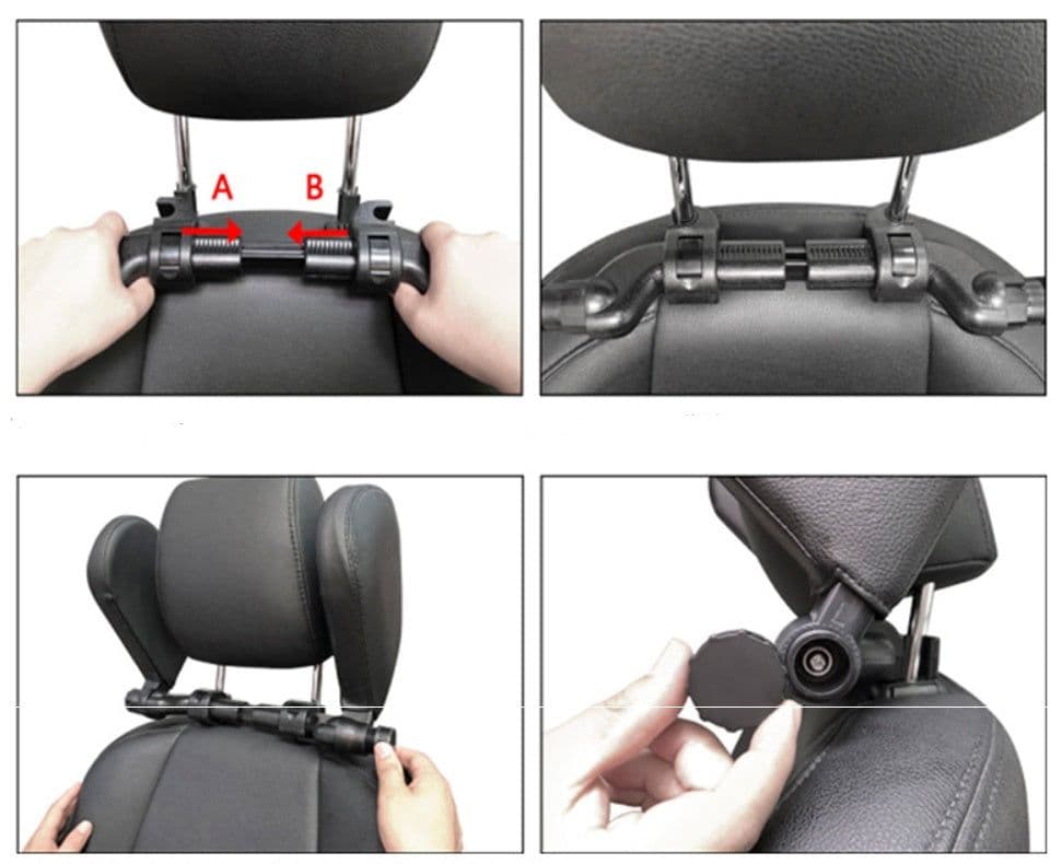 image-Car headrest pillow Sleep Adjustable Side Car Soft Travel Seat Headrest Auto Leather Support Neck Pillow Cushion car accessories