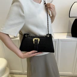 image-Women's Fashion Simple Chain Fashion Bag Shoulder Bag Casual Trend Crossbody Small Square Bag