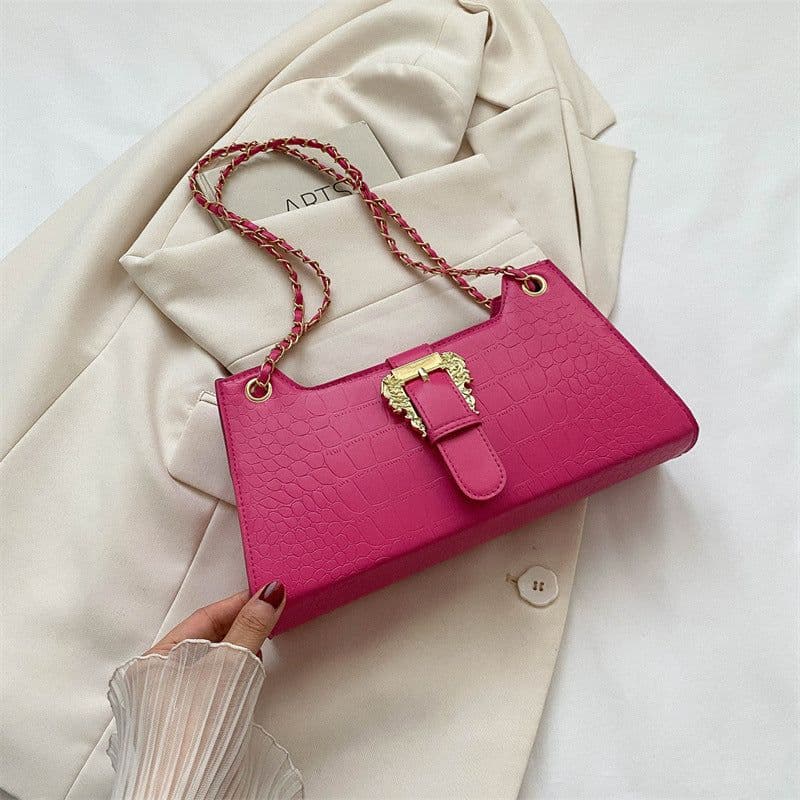 image-Women's Fashion Simple Chain Fashion Bag Shoulder Bag Casual Trend Crossbody Small Square Bag