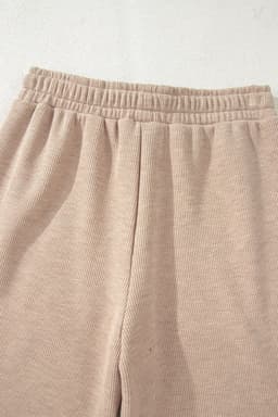 image-Gray Morn Corduroy Leopard Drawstring High Waist Trousers