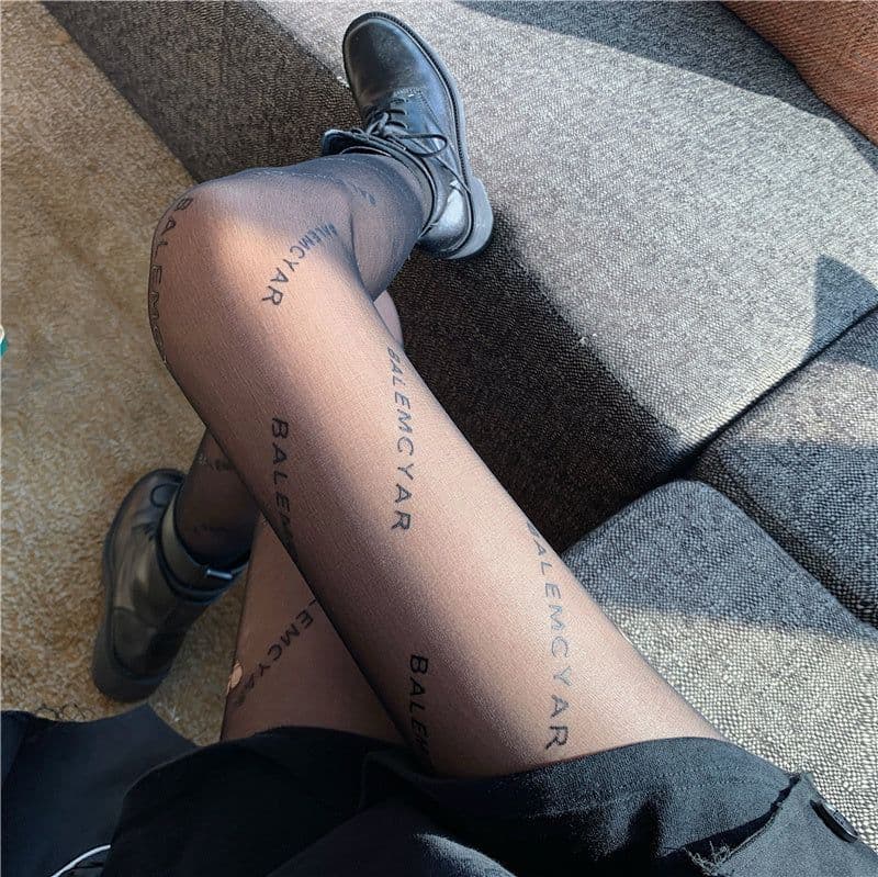 image-Spring And Autumn All Match Thin Black Stockings