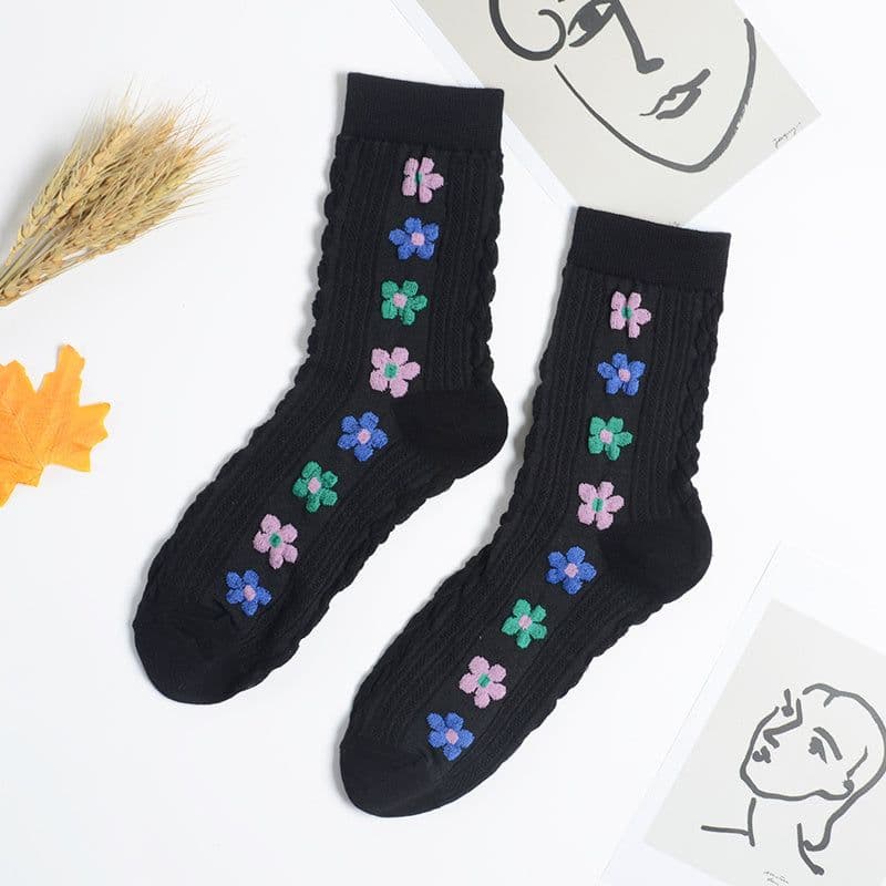 image-Cute autumn and winter stockings small flowers winter flower stockings