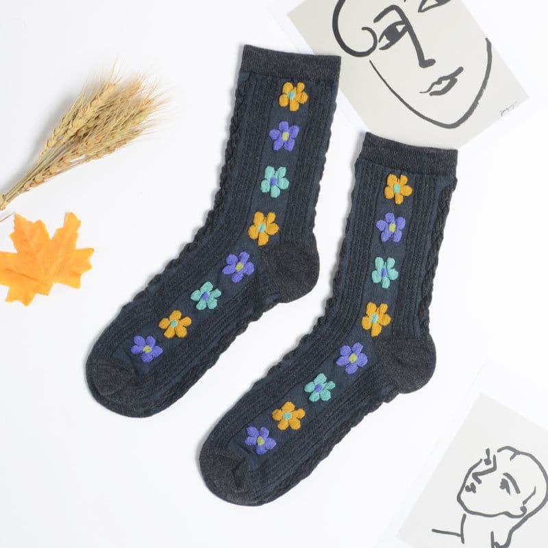 image-Cute autumn and winter stockings small flowers winter flower stockings