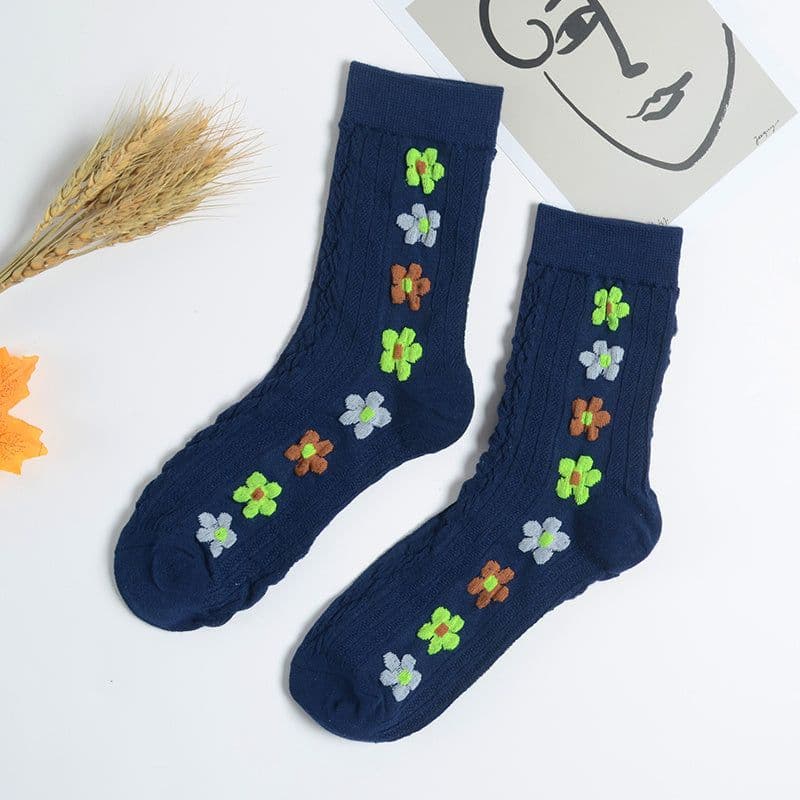 image-Cute autumn and winter stockings small flowers winter flower stockings