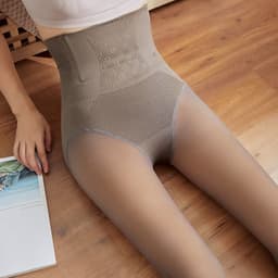 image-Honeycomb Skin Penetrating Fish Bone Leggings Female Plush