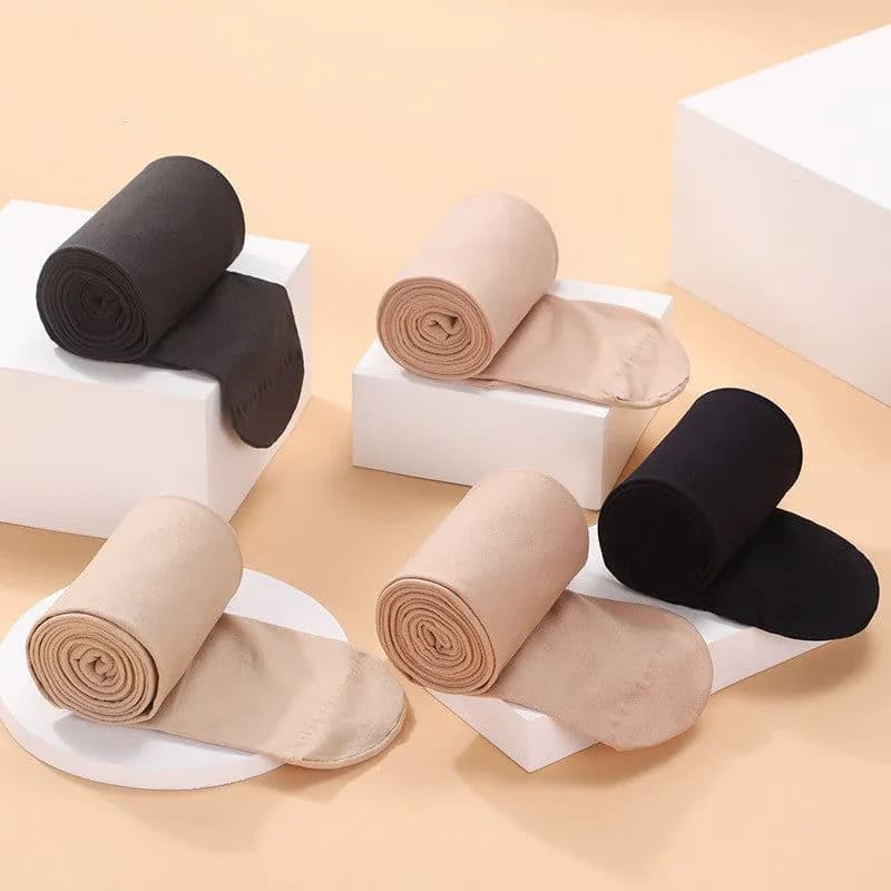 image-Women's Base Stockings Natural Flesh-colored Velvet Pantyhose