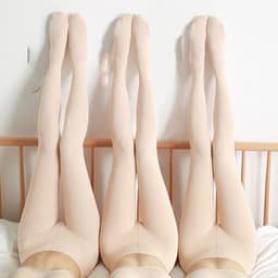 image-Women's Base Stockings Natural Flesh-colored Velvet Pantyhose