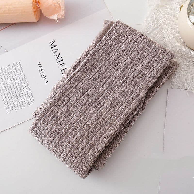 image-Japanese JK White Tights Autumn And Winter Thickened Oat Color