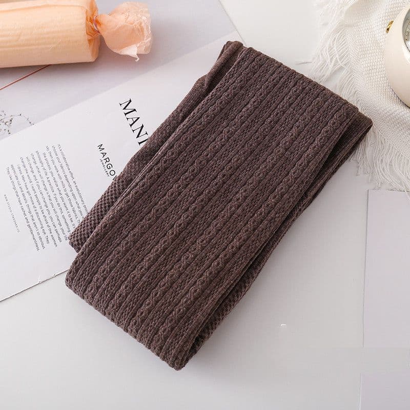 image-Japanese JK White Tights Autumn And Winter Thickened Oat Color